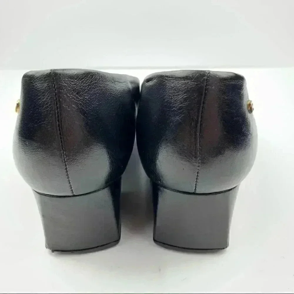 Etienne Aigner heels size 8.5 Astoria black leather vintage 80s 90s career